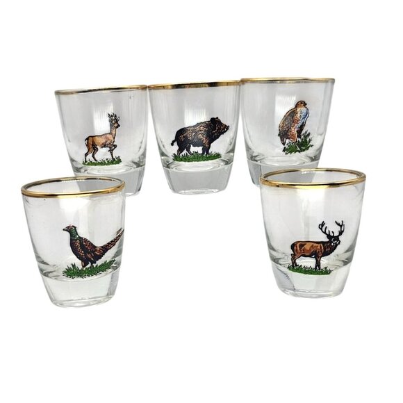 Ruhrglas Wildlife Game Mini Shot Glasses Boar Pheasant Buck Hawk Doe - Picture 7 of 14